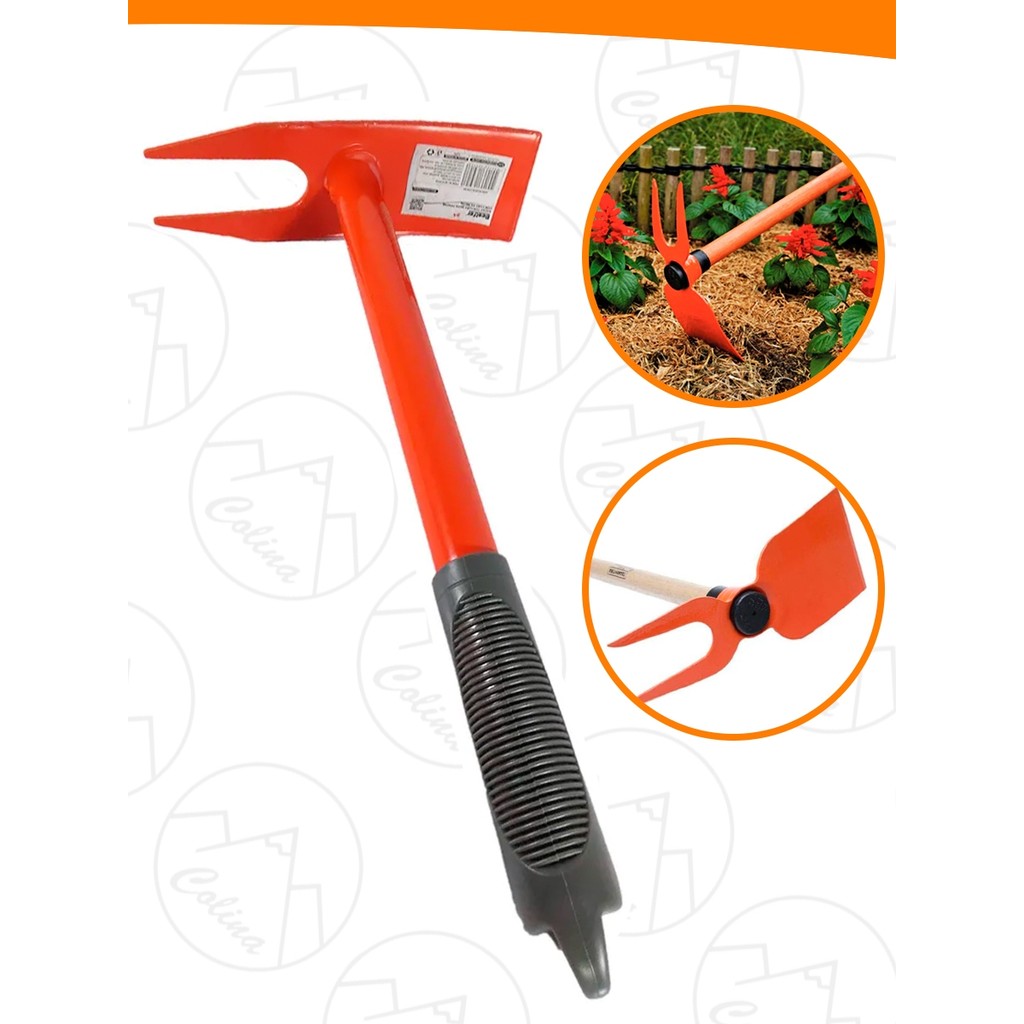 Sacho Duas Pontas Metal Com Cabo Emborrachado Enxadinha Jardinagem 32CM Bestfer