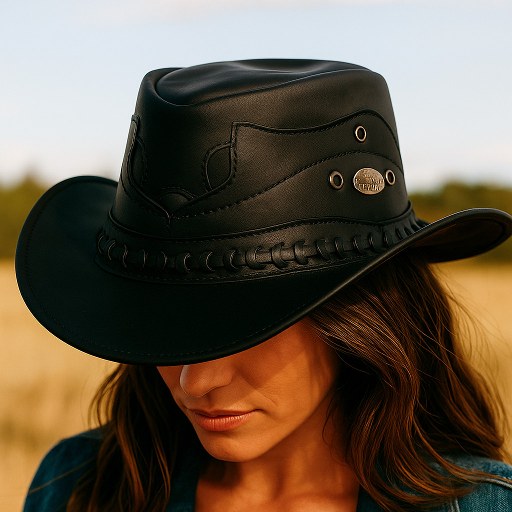 Chapéu Rústico De Couro Legítimo Com Costura Estilo Texano Sertanejo Peão Boiadeira Vaquejada em Oferta na Shopee