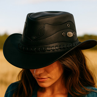 Chapéu Rústico De Couro Legítimo Com Costura Estilo Texano Sertanejo Peão Boiadeira Vaquejada em Oferta na Shopee