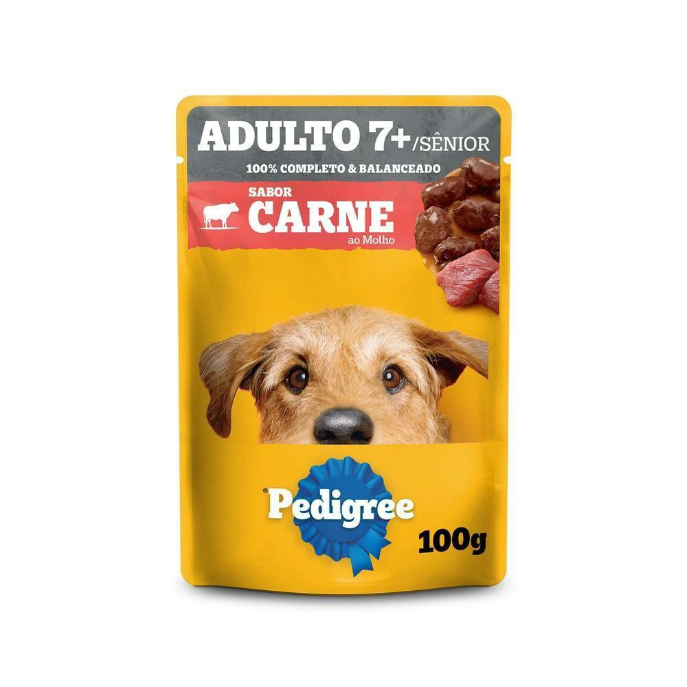 Ração Úmida Sachê Carne ao Molho para Cães Adultos Sênior 7 Anos 100g Pedigree em Oferta na Shopee