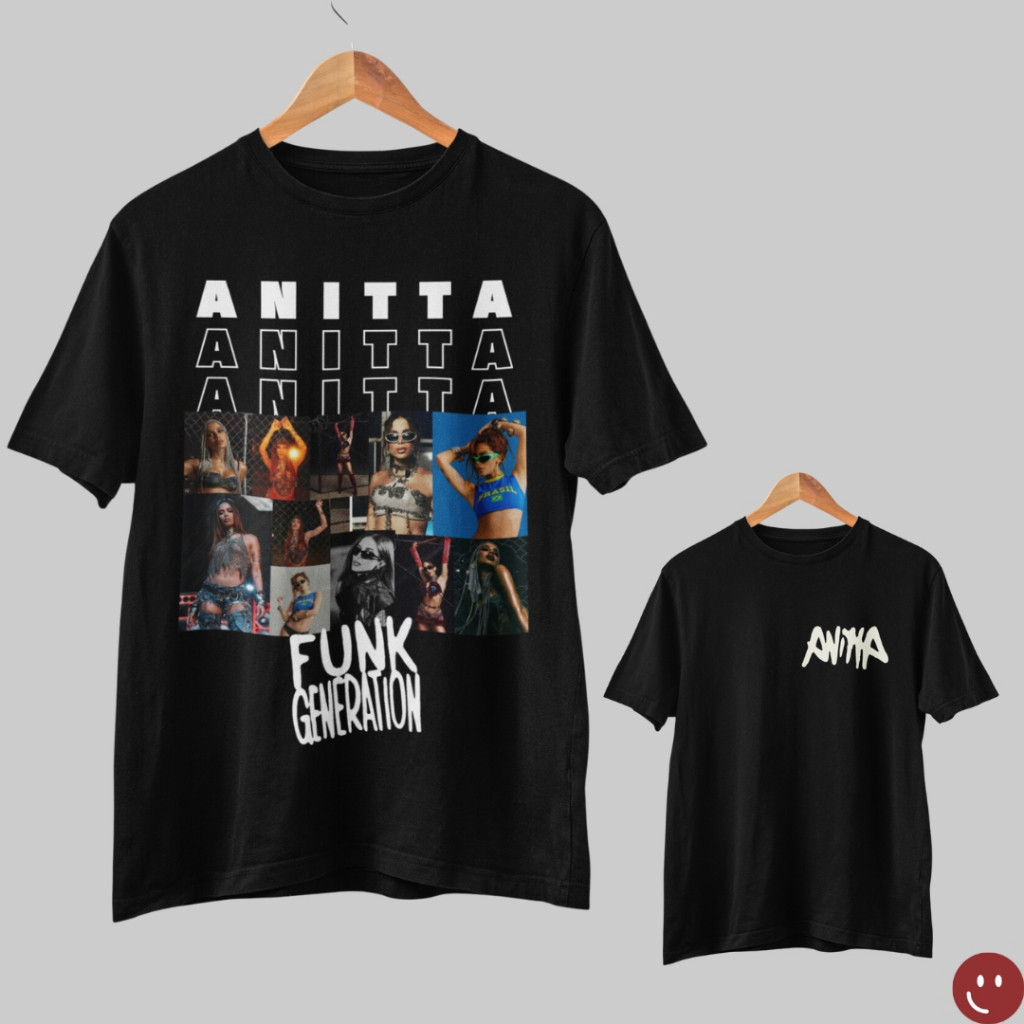 Camiseta Unissex Funk Generation Ensaios da Anitta Funk Rave - Camisa de Malha 100% Algodão - Envio Rápido - VS Shopp