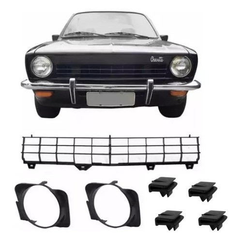 Grade Radiador Chevette Tubarão 73 Á 77 + Par Aro Farol