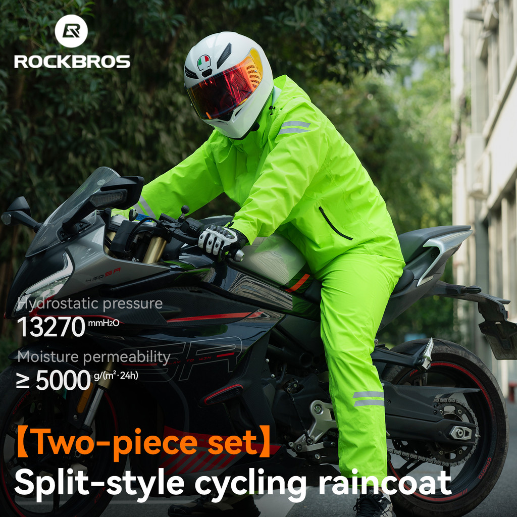 Conjunto De Capa De Chuva Para Ciclismo ROCKBROS Jaqueta Impermeável Respirável Motocicleta Calças Refletivas Homens E M