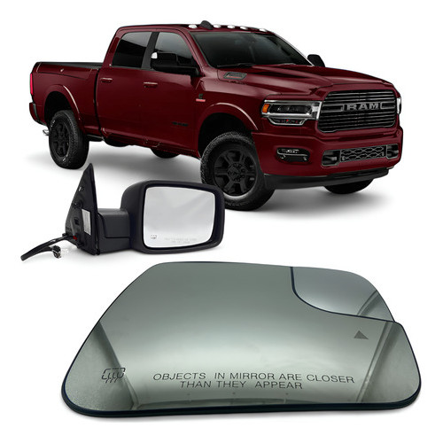 Espelho Lente Com Base Ram 1500 2500 Com Sensor Direito