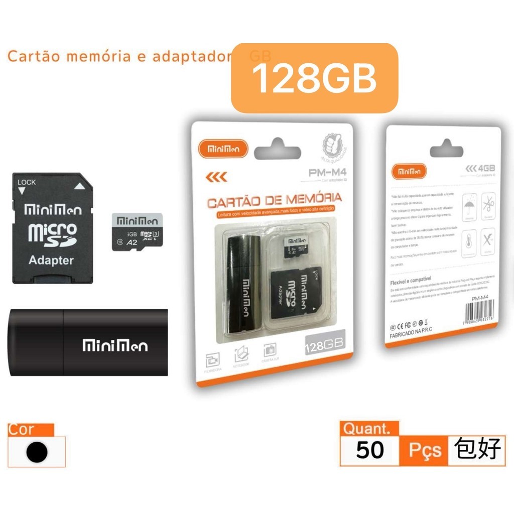 Kit Leitor USB e Cartão de Memória Micro SD 4GB 8GB 16GB 32GB 128GB Multilaser ogerta e qualidade em Oferta na Shopee