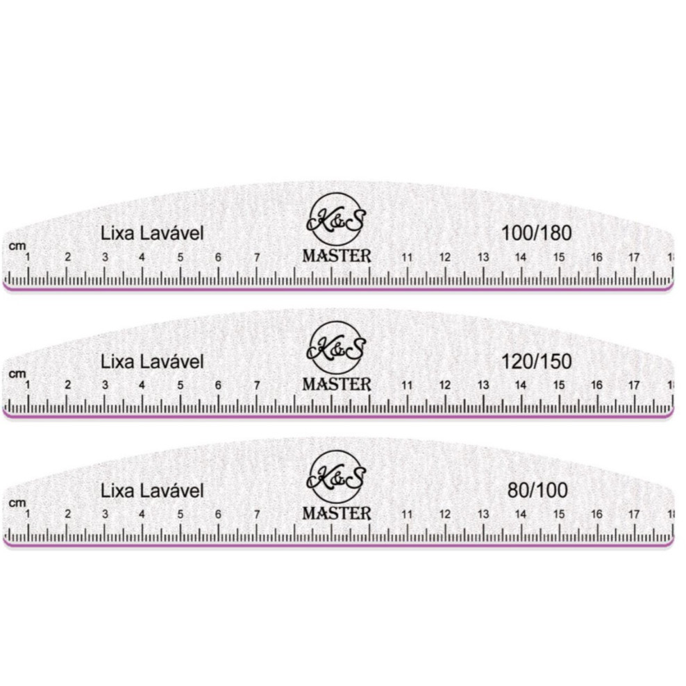 Kit com 10 Lixas Régua Para Unhas  Acrygel Porcelana Fibra em Oferta na Shopee