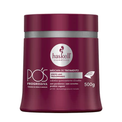 Máscara Pós Progressiva 500ml Haskell | Restauração, Alinhamento e Brilho para Cabelos Alisados Quimicamente