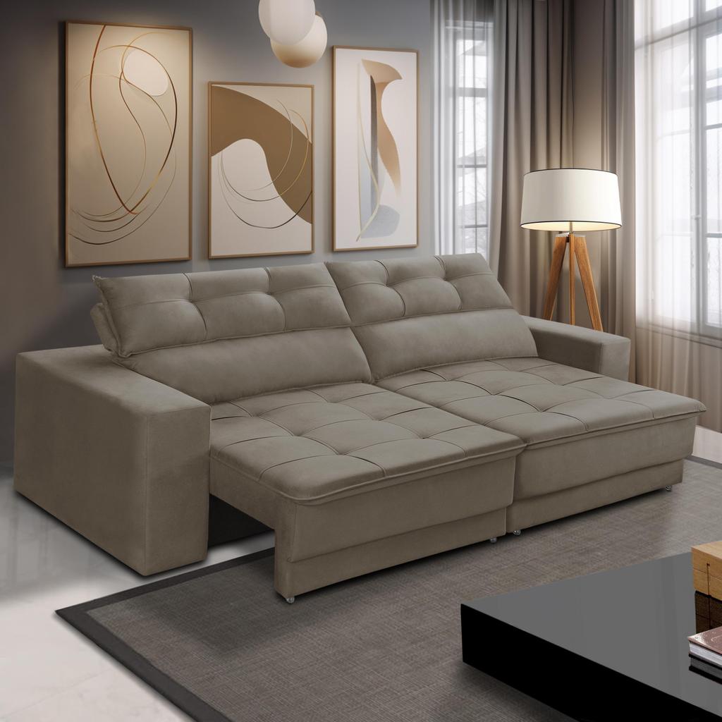 Sofá Retrátil e Reclinável 2 lugares 1,50m com Molas Emily Suede Adonai Estofados em Oferta na Shopee