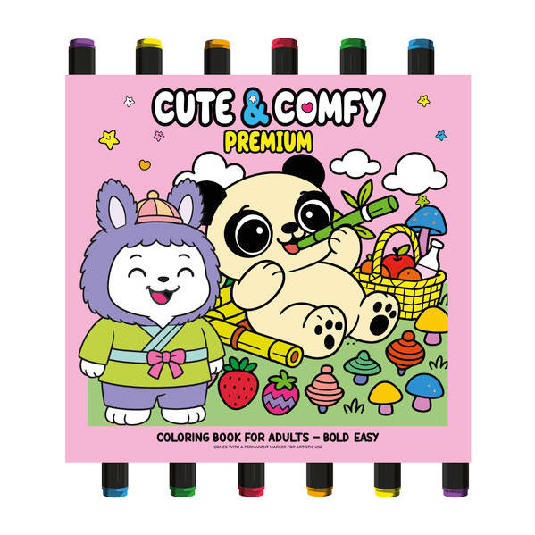 Cute & Comfy Coloring Book for Adults - Premium - Livro de Colorir Adulto