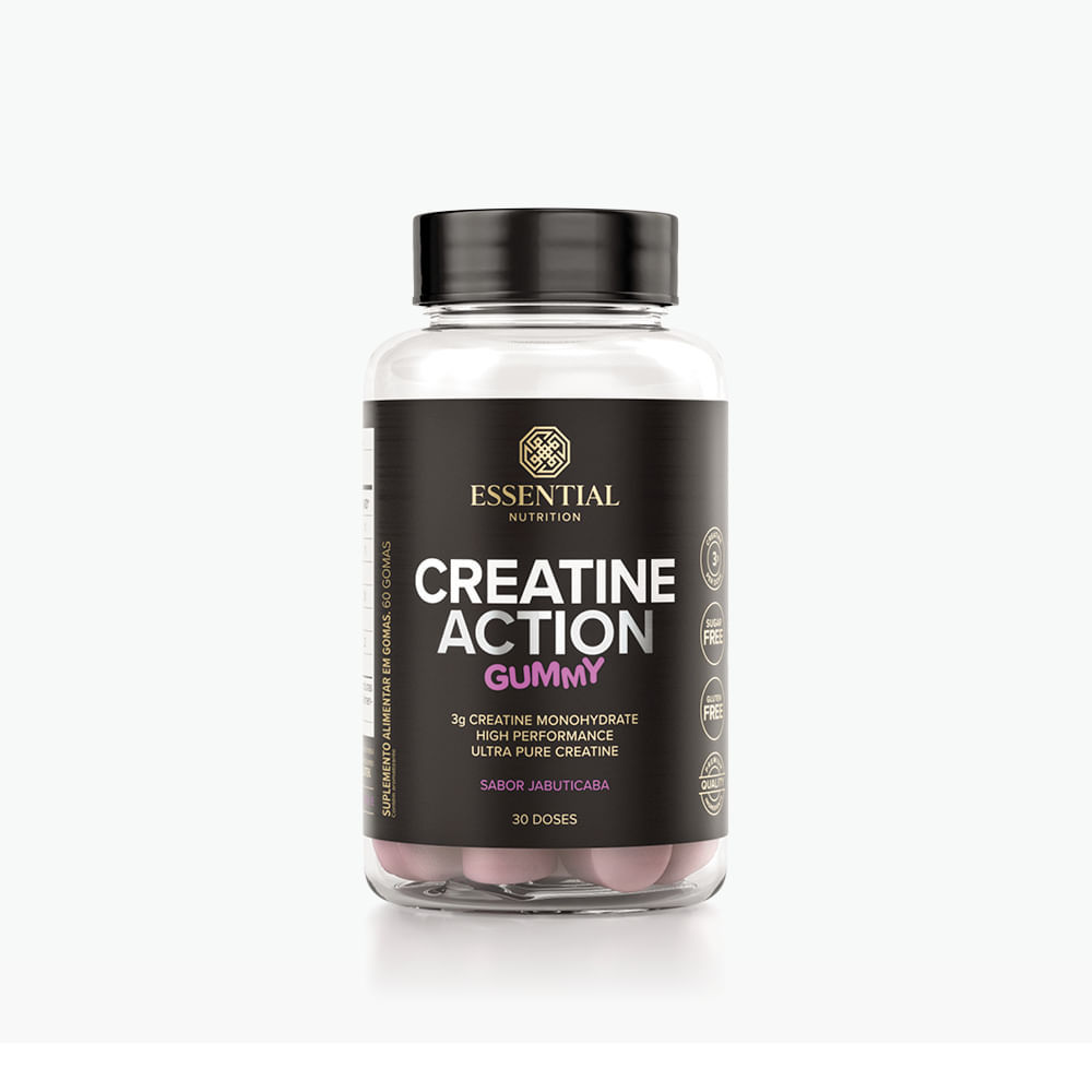 Creatine Action Essential Nutrition Gummy Sabor Jabuticaba com 60 Gomas