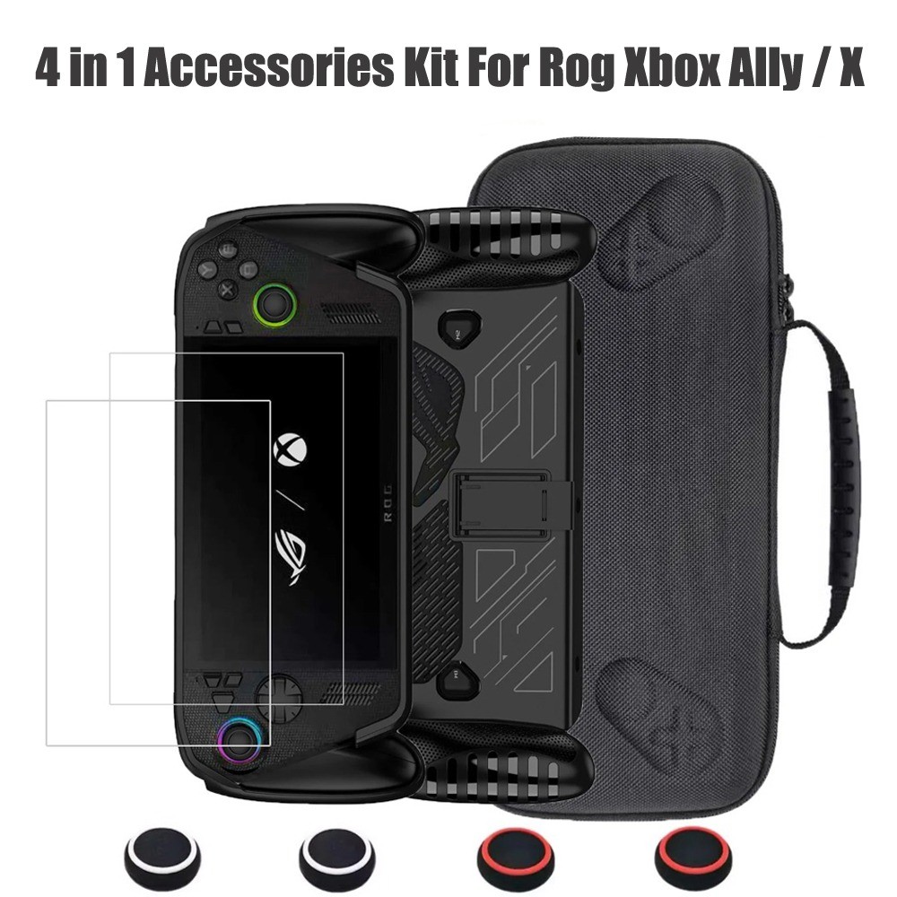 Kit De Acessórios 4 Em 1 Para ROG Xbox Ally/X TPU Capa Protetora Com Protetor De Tela E Bolsa De Transporte Tampas De Po