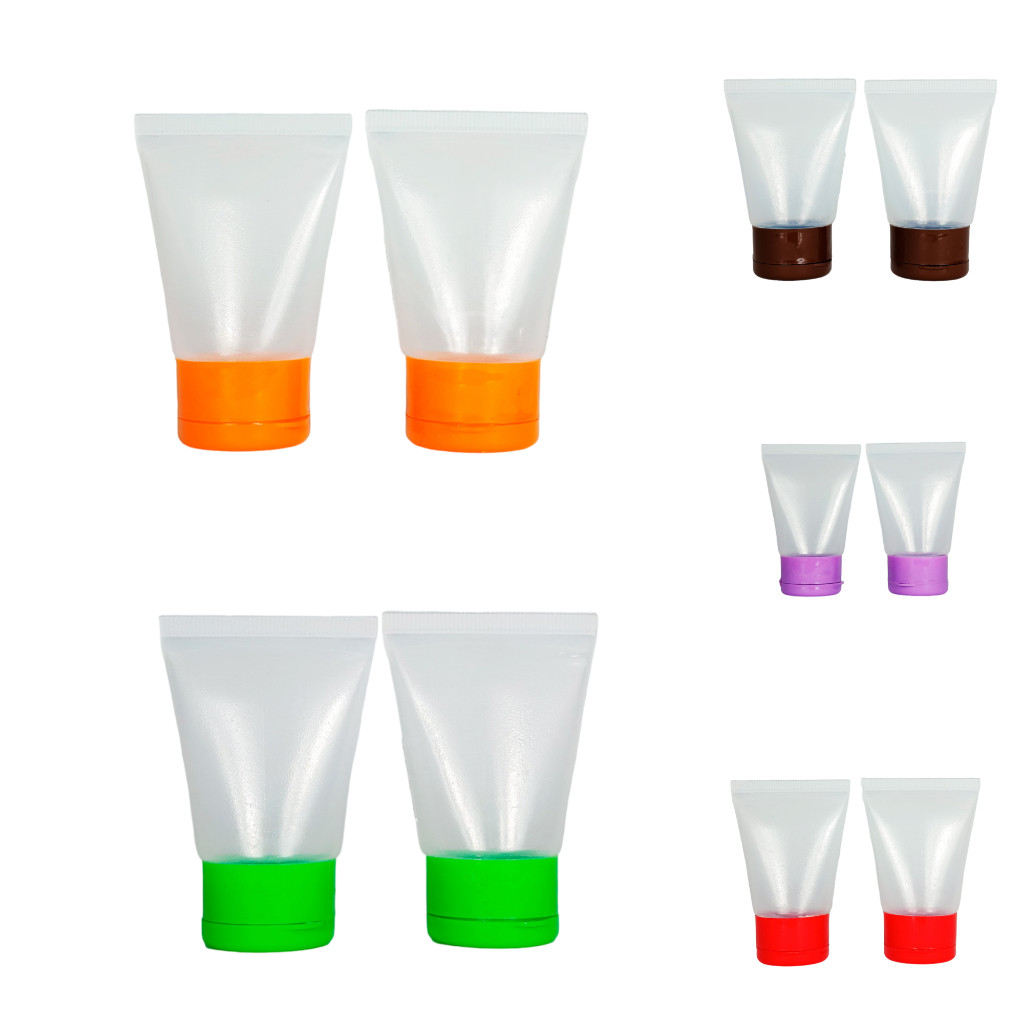 10 Bisnagas transparentes  30 ml - c/ tampa  Flip-top - P/ alcool em gel, cosmeticos - lembrancinhas