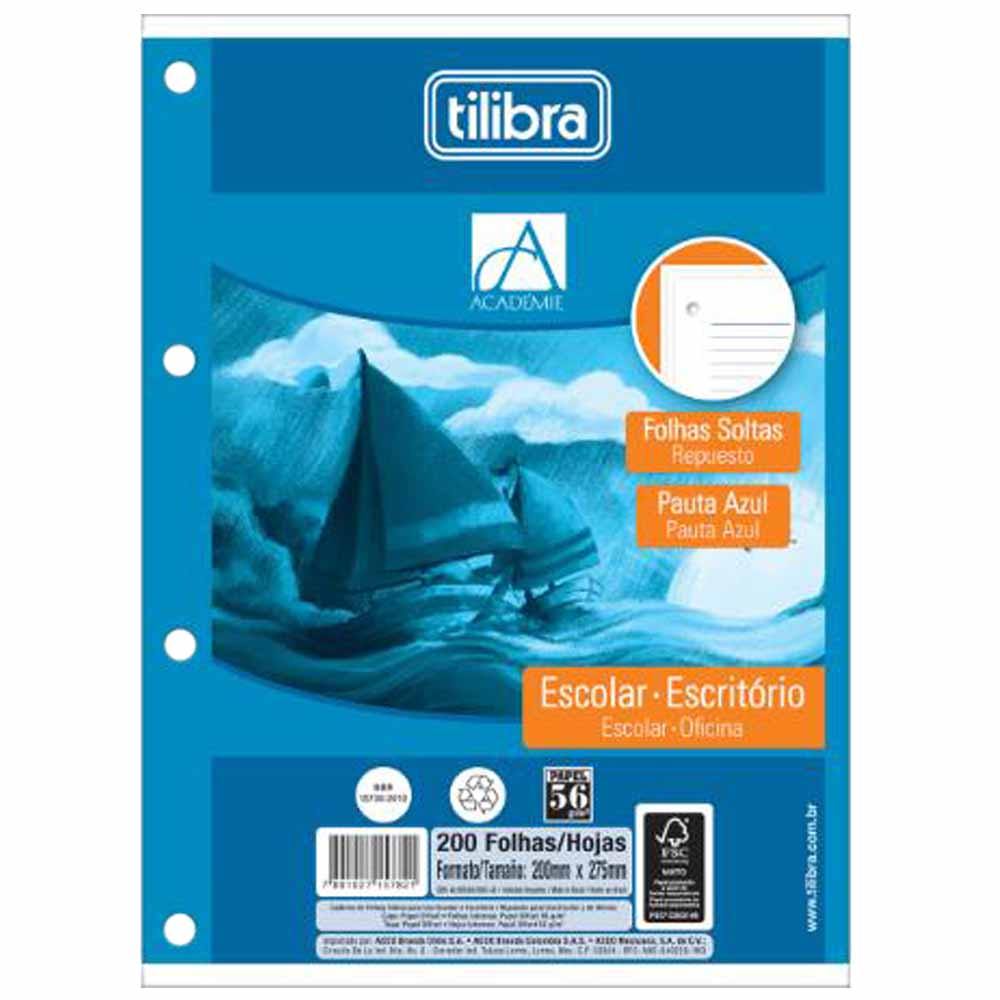 Folha de Fichário 200 Folhas Branco 7821 Tilibra - BL
