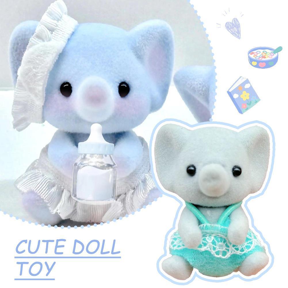 Nobleflying Estoque Pronto Família sylvanian Elefante Jogar Casa Boneca Poodle Brinquedo Presente Crianças Menina W6g5