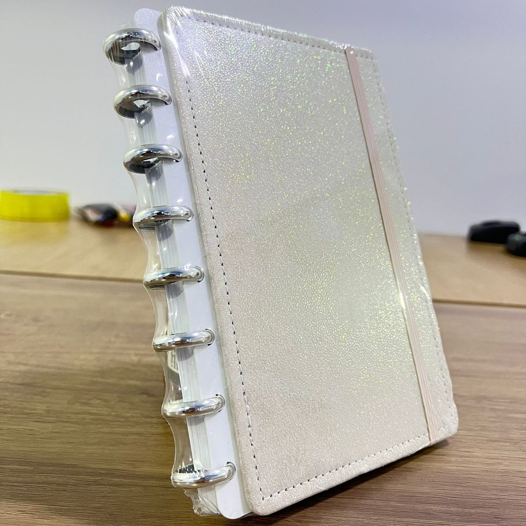 Caderno Inteligente 8 Disco com Glitter 80 Folhas Removível - Papelaria