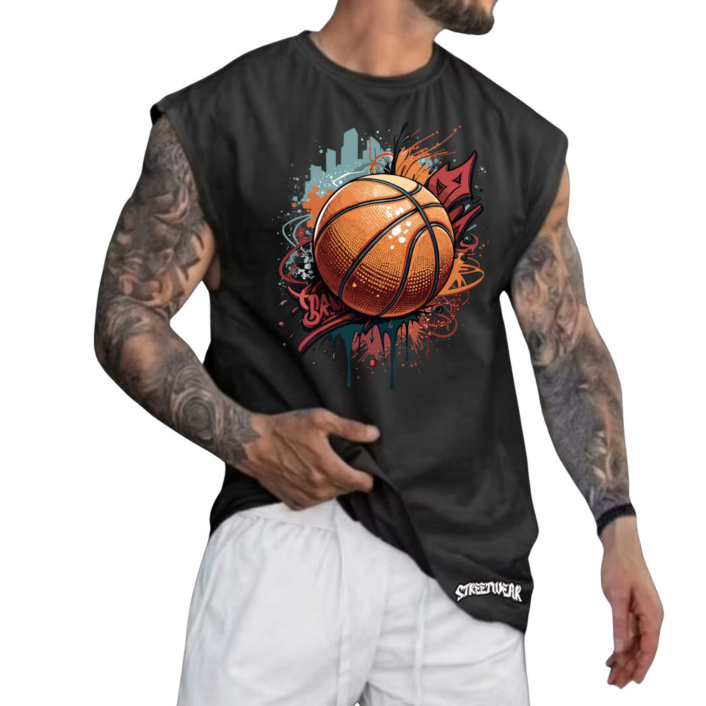 Regata Machão Oversized 100% Algodão Camiseta Basquete Musculação Streetwear Treino Praia Academia