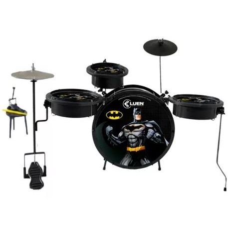 Bateria Infantil Luen Preto Fosco Warner Batman Heroes