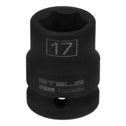 SOQUETE DE IMPACTO ENCAIXE 1/2POL., SEXTAVADO 17MM 1PC STELS