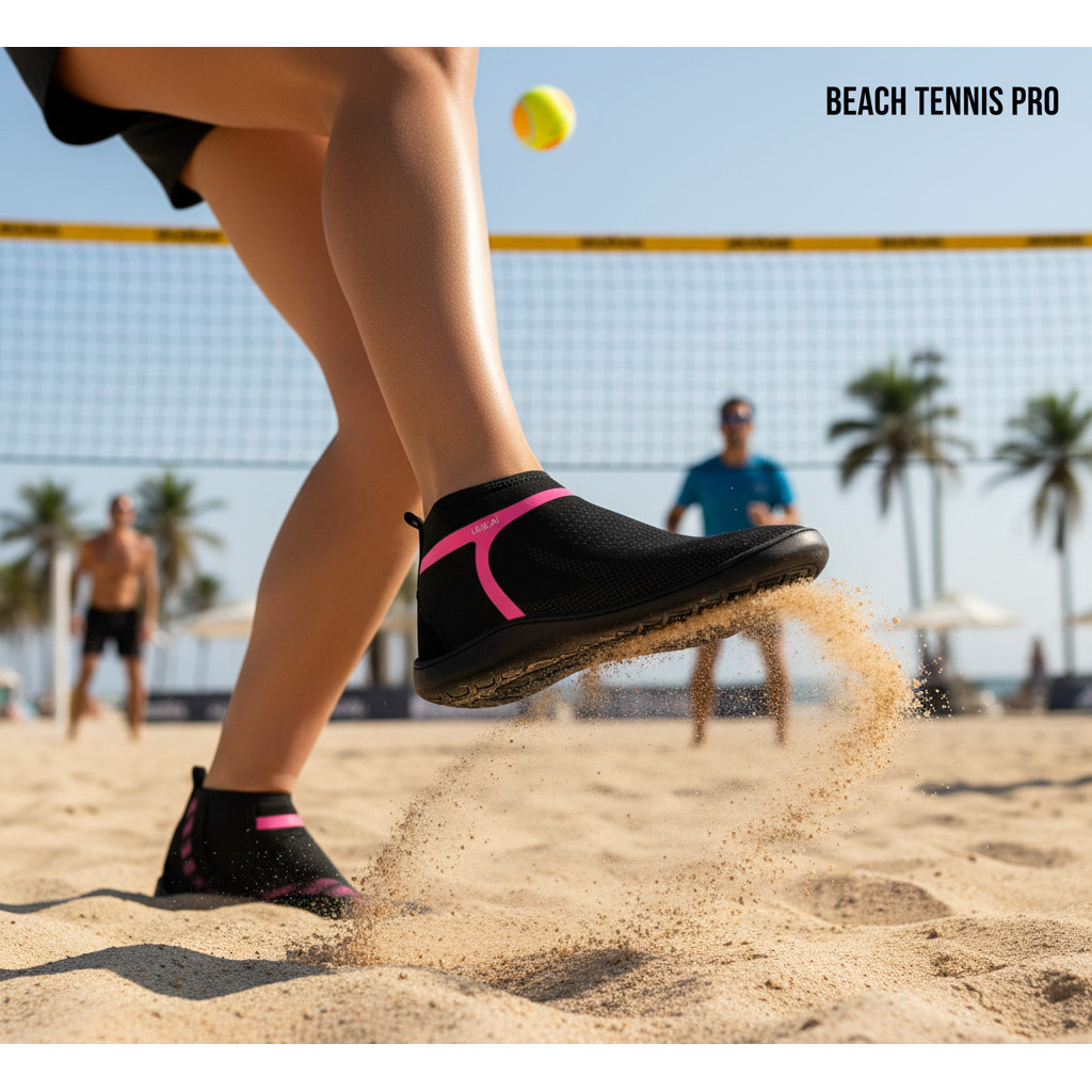 Bota Sapatilha Aquática Beach Tennis Neoprene Solado Borracha Maleável Costurado Pesca Trilha Cachoe