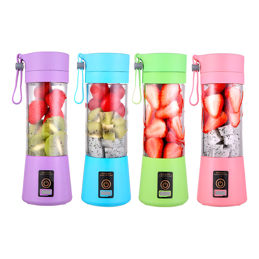 Mini Liquidificador Portátil Academia Suco Way + Cabo Usb Cor Verde