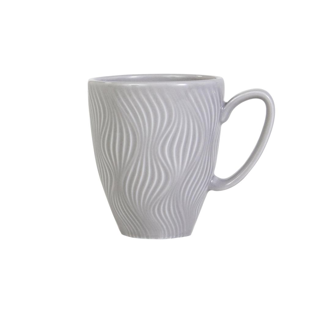 Caneca Chá Café Cinza 308 ml Sinuosa Germer Porcelanas