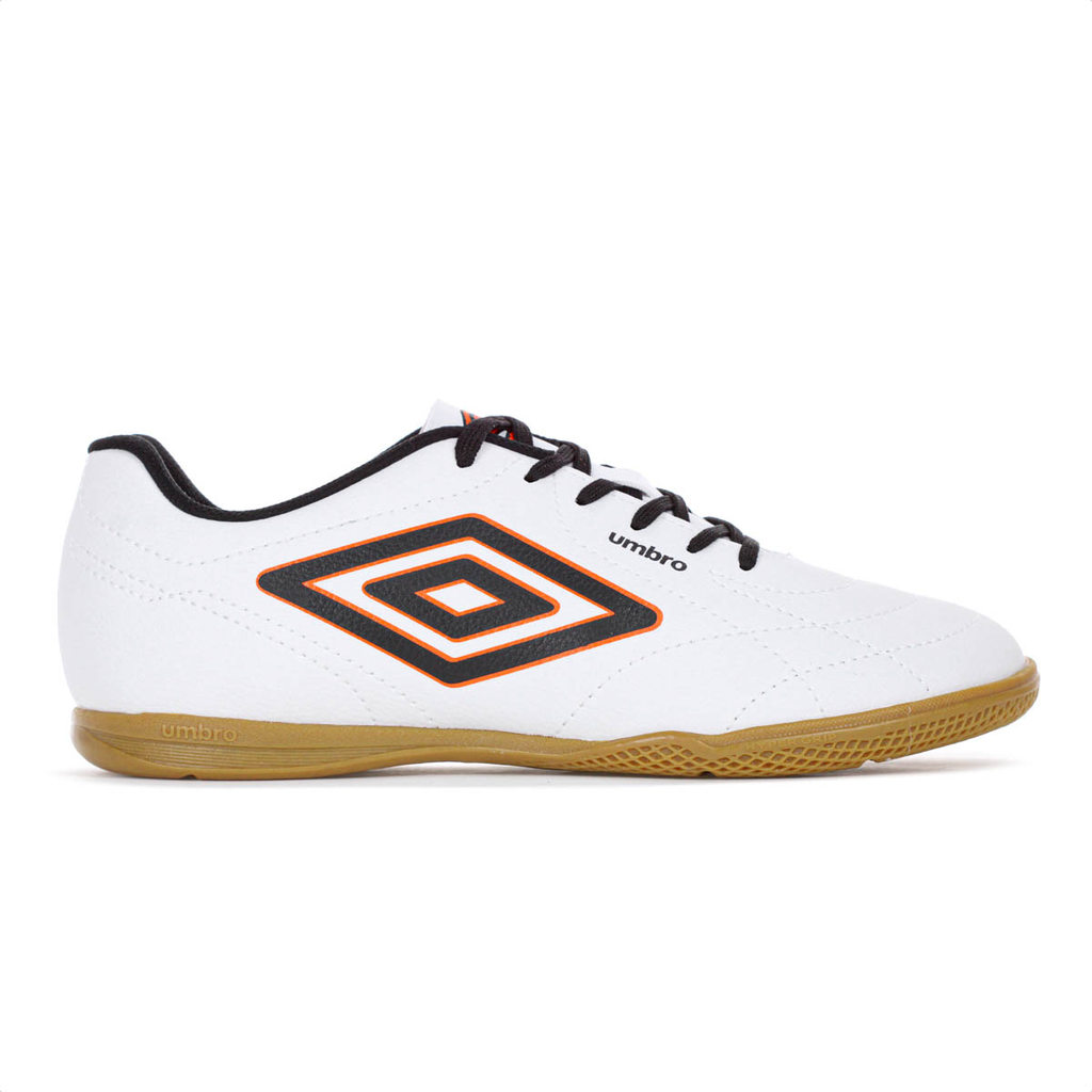 Chuteira Umbro Futsal Class Footballer Branco Preto e Laranja - Masculino em Oferta na Shopee