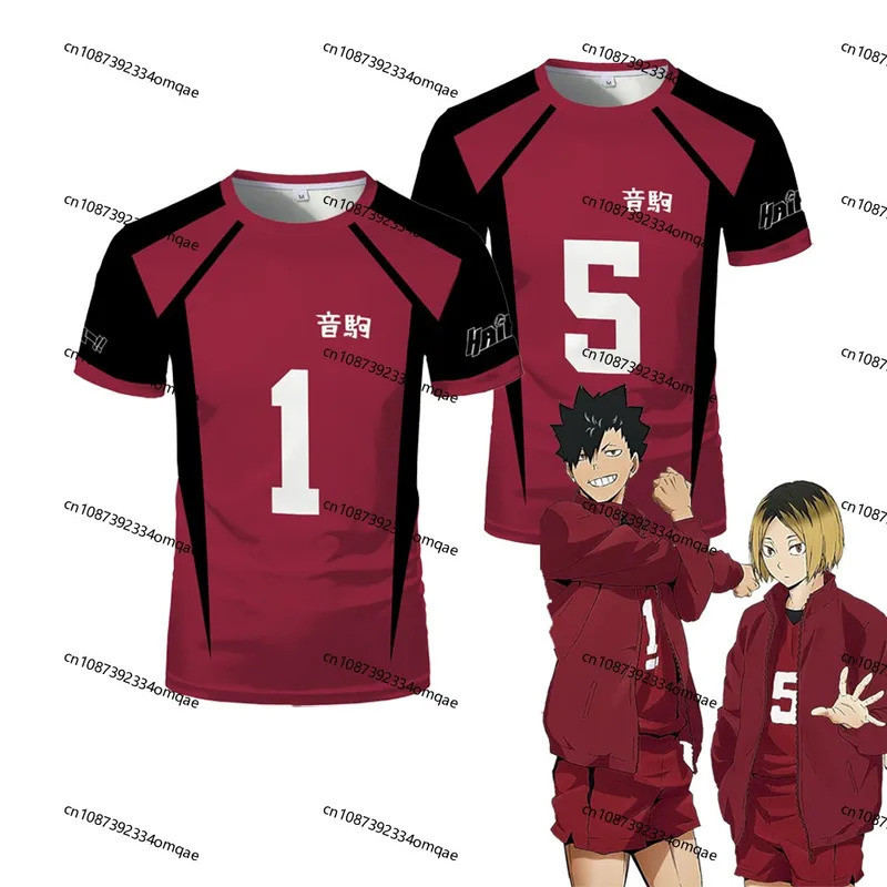 Anime Haikyuu Nekoma Camisa Uniforme Camiseta Kozume Tetsurou Kuroo Cosplay Traje Do Ensino Médio Clube De Vôlei Masculi