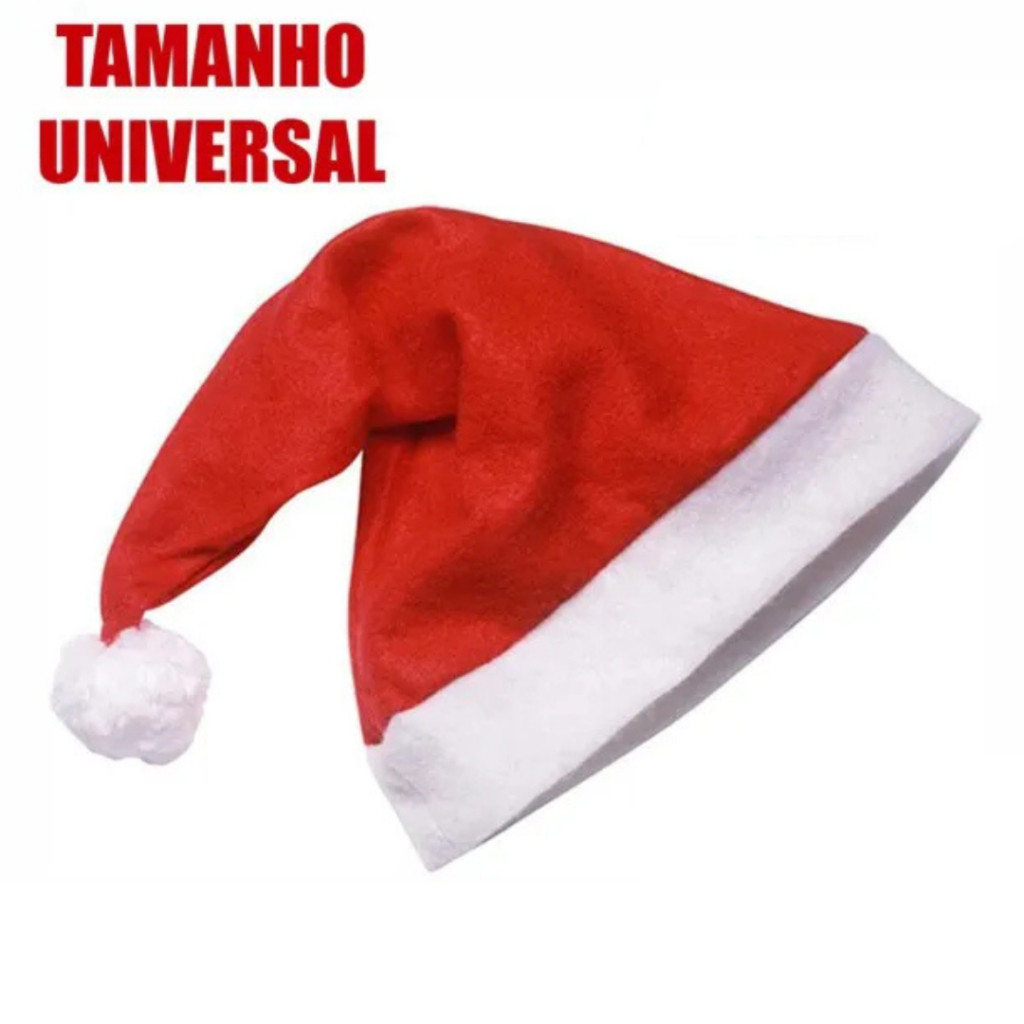 Kit 5/10/15/30 Gorro Papai Noel Natal Feltro Festa Família Decoração Natalina
