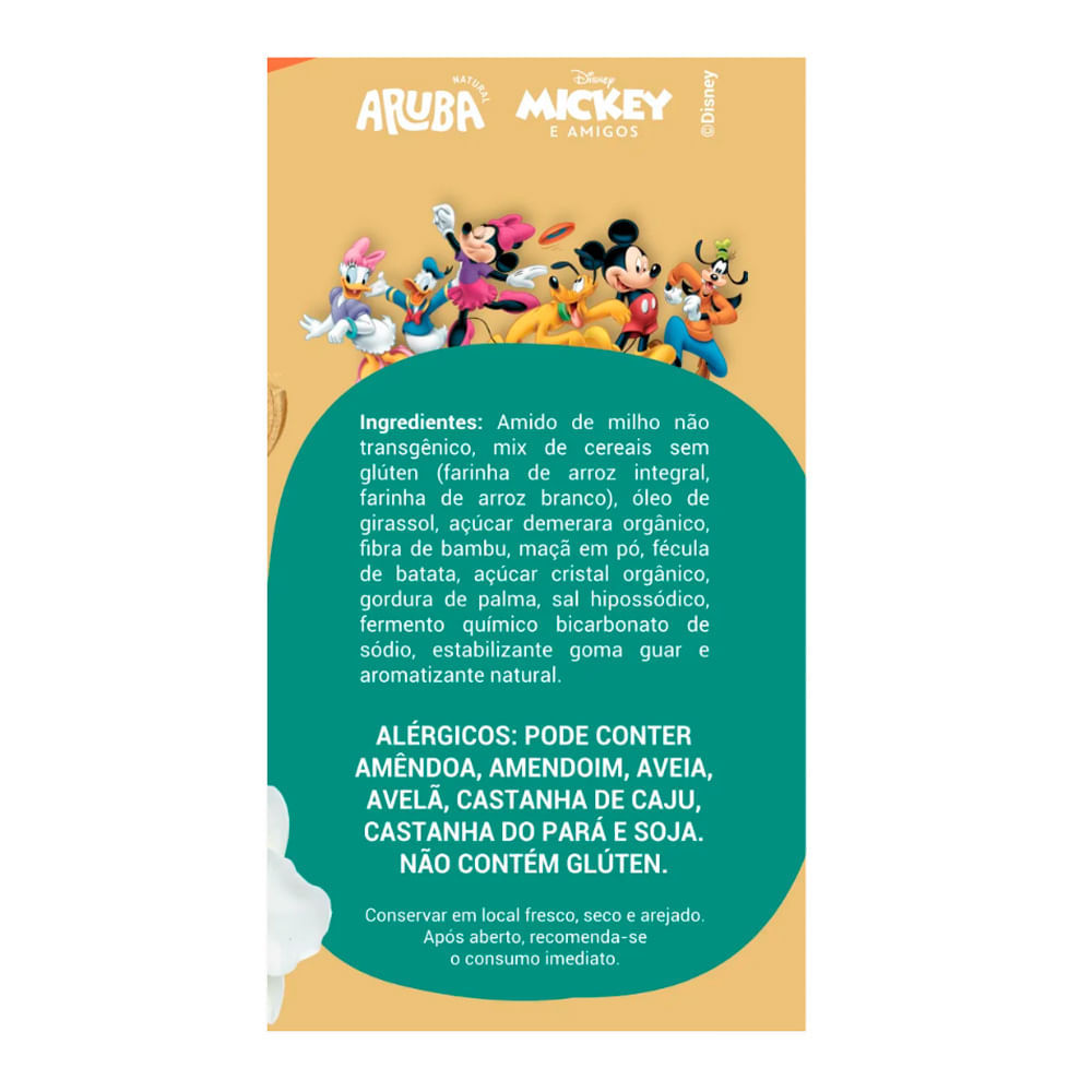 Detalhes do Biscoito Aruba Kids Disney Sabor Baunilha Vegano 30g