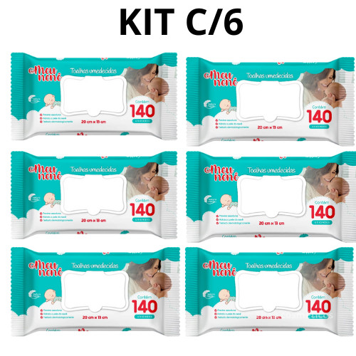 Kit 6 Toalha Meu Nene com 140 unid