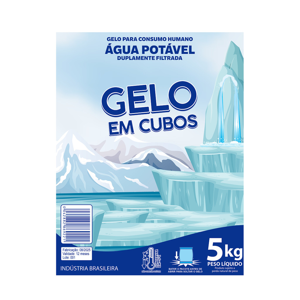Saco Para Gelo Universal Cubo Com Alça 5kg C/ 200und F.a