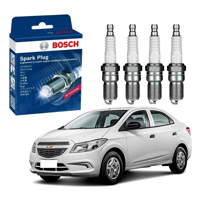 Jogo Velas Bosch Prisma 1.0 Vhc Flex 2013 A 2015 em Oferta na Shopee