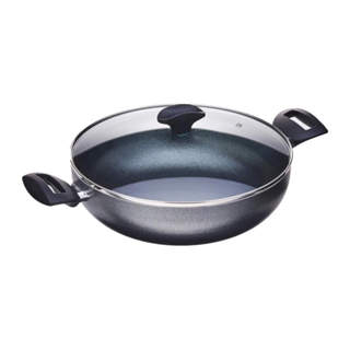 Panela Wok 28cm 3,55L com Tampa e Alça Ebony na cor Preta Brinox - 7190/195 em Oferta na Shopee