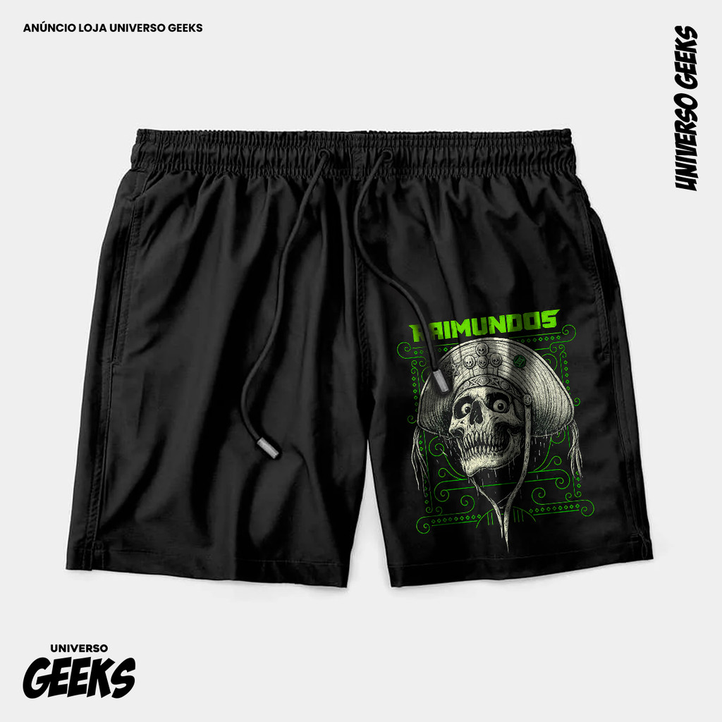 Bermuda Tactel Raimundos Banda Rock Nacional Short Confortável Com Elastano Ideal Lazer Treino Esportes Praia