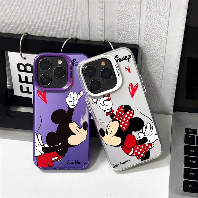 Capinha personalizada mickey e minnie casal para iPhone 7+8 11 12 13 15 14 16 Pro Max Xr Xs Max 7+8 16 Plus anti impacto
