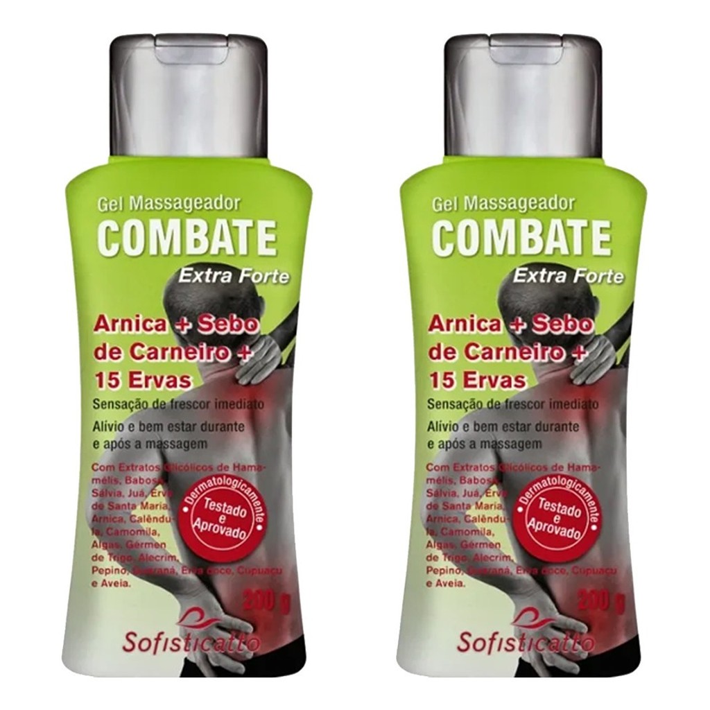 Kit C/ 2 Gel Massageador corporal sofisticatto cosméticos arnica muscular