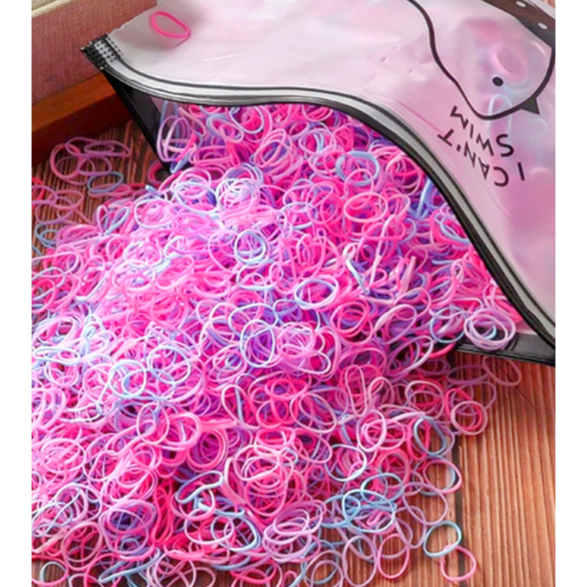 KIT 1000 Elásticos Rosa Pequenos Para Cabelo infantil Xuxinha Silicone Coloridos