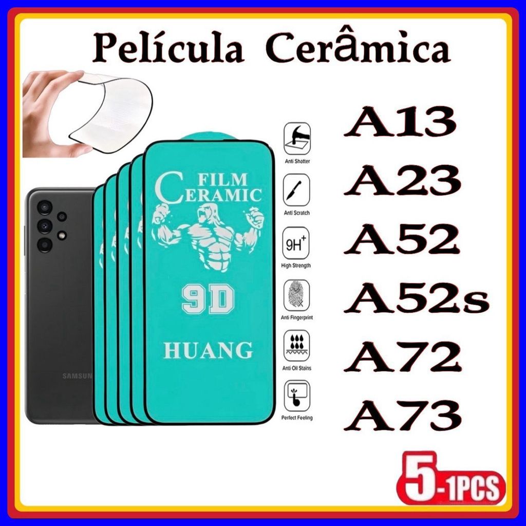 Película de Cerâmica 9D Gel Hidrogel Flexível Samsung A13 A23 A52 A52S A72 A73