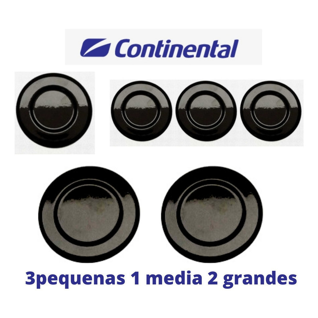 Kit 6 Tampas Peças Fogão Continental Stratus 3pq + 1md + 2gd em Oferta na Shopee
