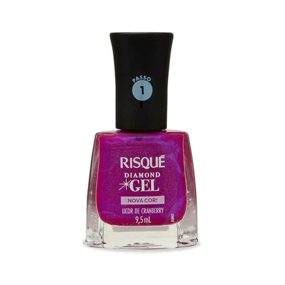 Esmalte Risqué Diamond Gel Licor de Cranberry Metálico em Oferta na Shopee