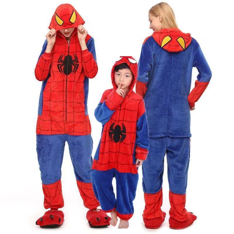 Kigurumi Pijama Homem Aranha Pelucía - Macio e Confortável para seu Inverno em Oferta na Shopee
