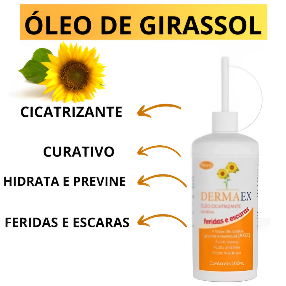 Óleo de Girassol DERMAEX  Cicatrizante/AltaHidratação 100 ML