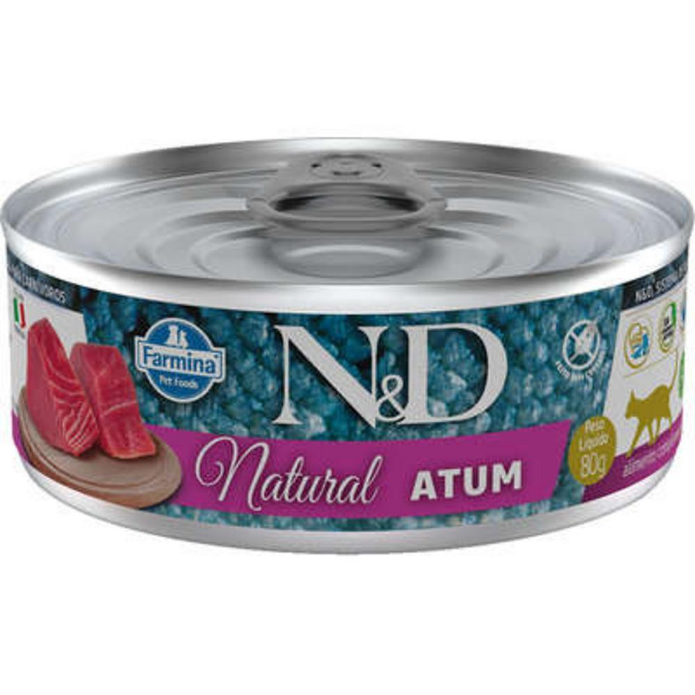 Ração Úmida Farmina Natural Atum para Gatos Adultos 70g N&D em Oferta na Shopee
