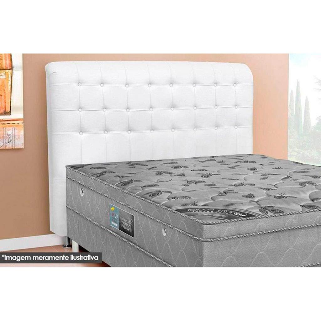 Cabeceira Cama Box Estofada Casal Casal Dama Plus Courano Branco - Simbal em Oferta na Shopee