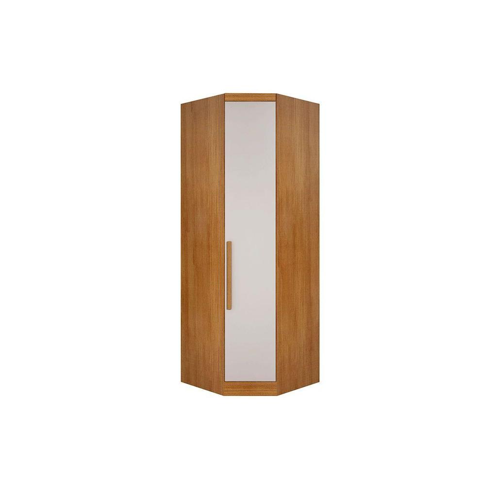 Closet de Casal Canto Oblíquo Rizon c/ 1 Porta Freijo Cumaru c/ Fendi - Novo Horizonte
