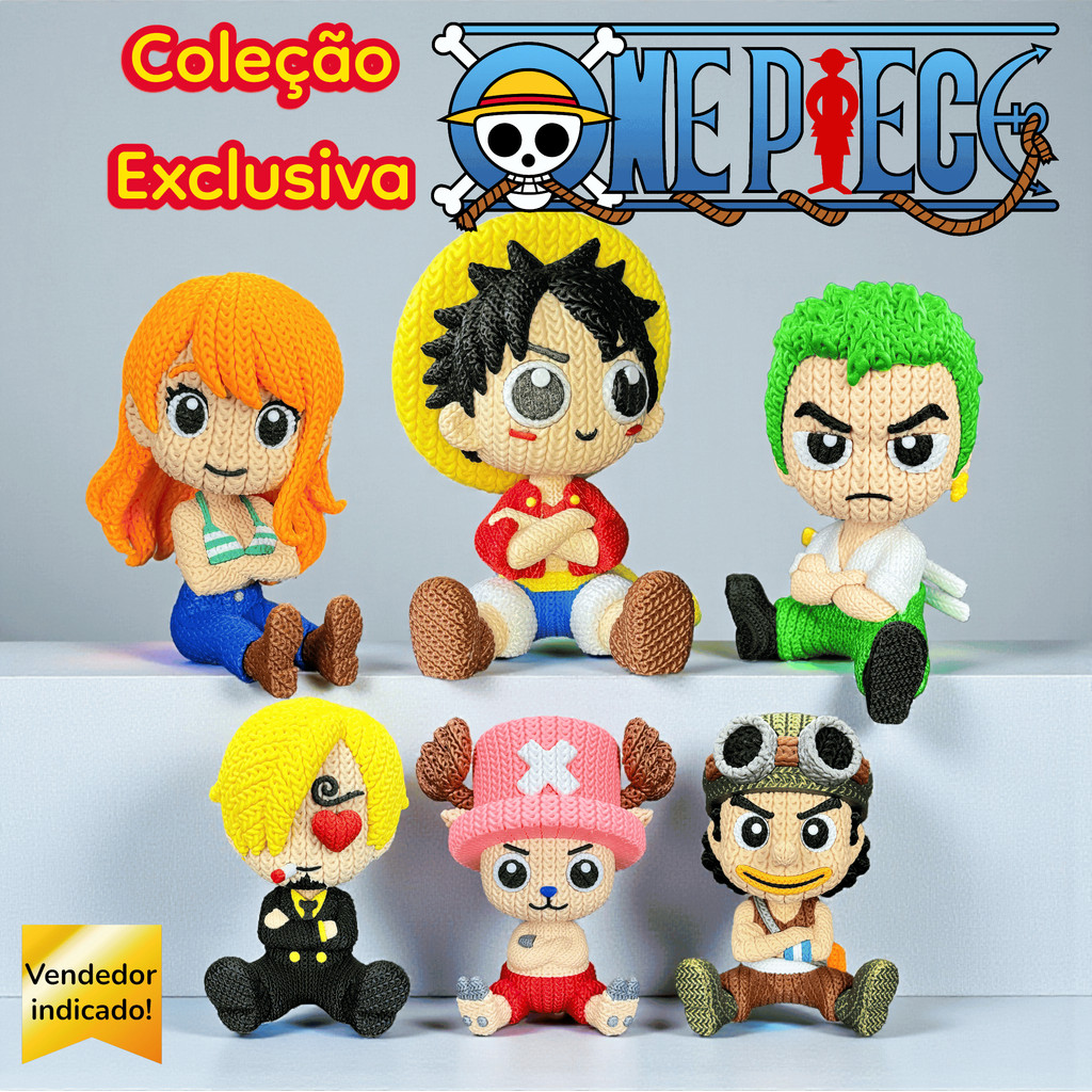 Bonecos One Piece estilo amigurumi Luffy Zoro Nami Sanji Usopp Chopper - 10cm 15cm 20cm em Oferta na Shopee