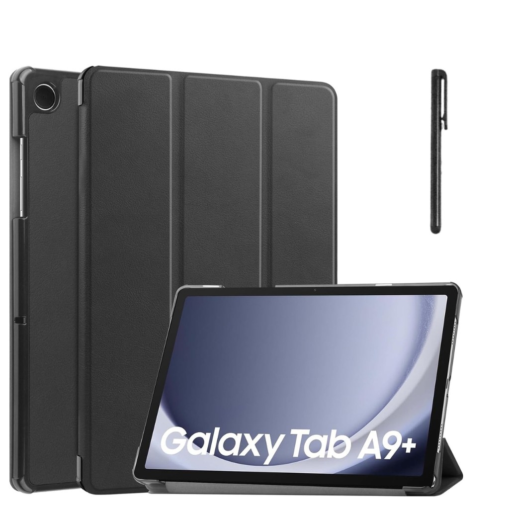 Capa case couro sintetico + caneta para Samsung Tab A9+ 11 X215 - couro sintetico