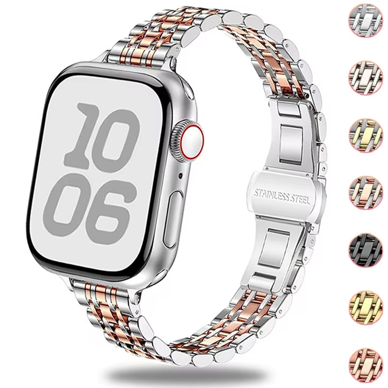 Pulseira De Metal Com Aço Inoxidável Para Apple Watch S11 S10 46mm 45mm Ultra 3 2 49mm Série 10 9 8 7 6 5 4 iWatch 46mm em Oferta na Shopee