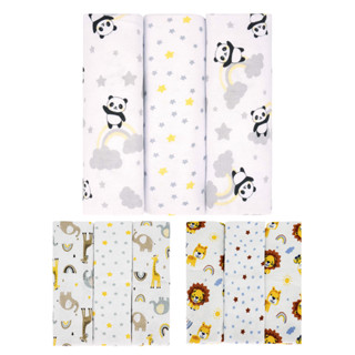 Kit 3 Cueiros Bebê Estampado 100% Algodão Bublim 50Cm X 80Cm Masculino em Oferta na Shopee