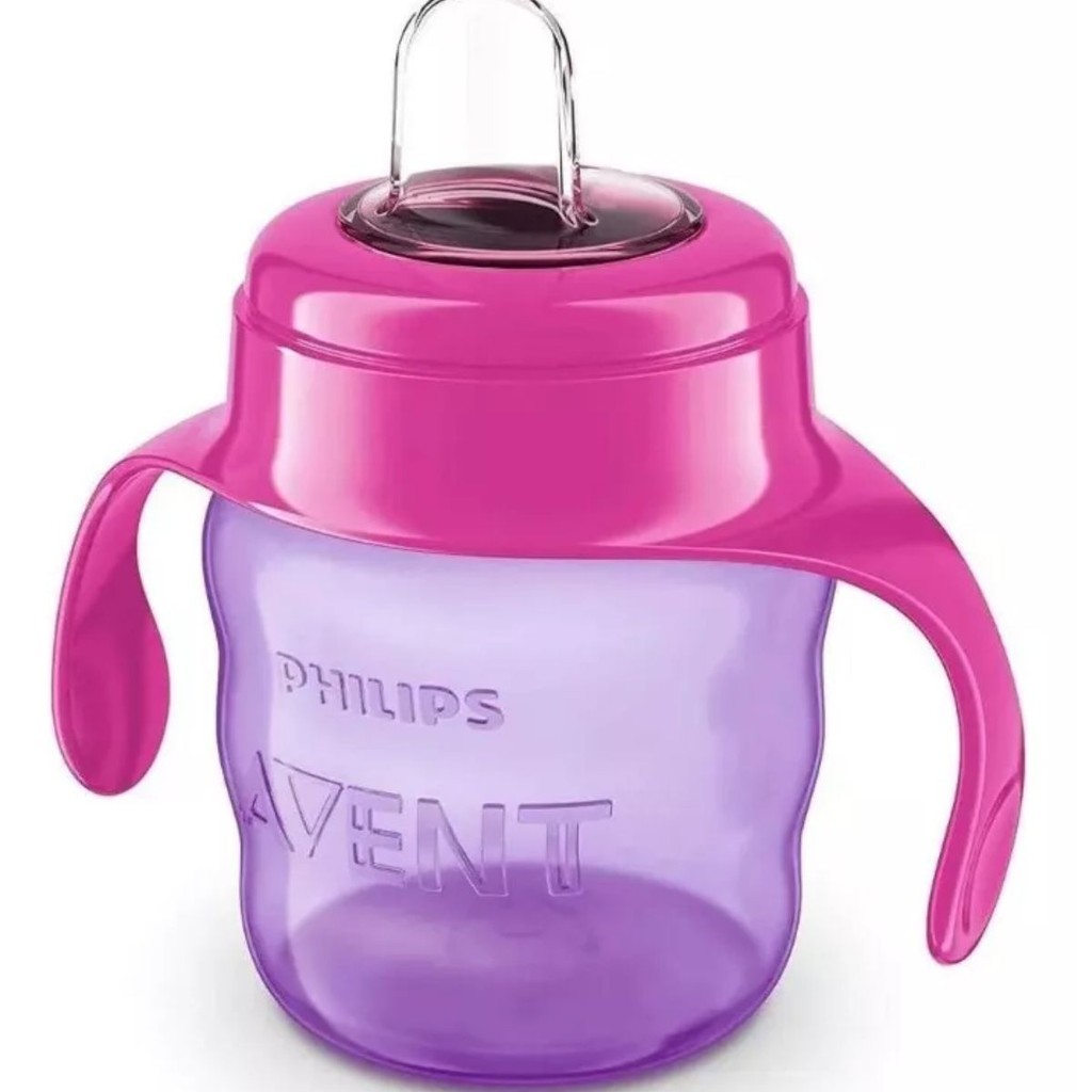 Copo com Bico de Silicone e Alça 200ml - Rosa (SCF551/03) em Oferta na Shopee